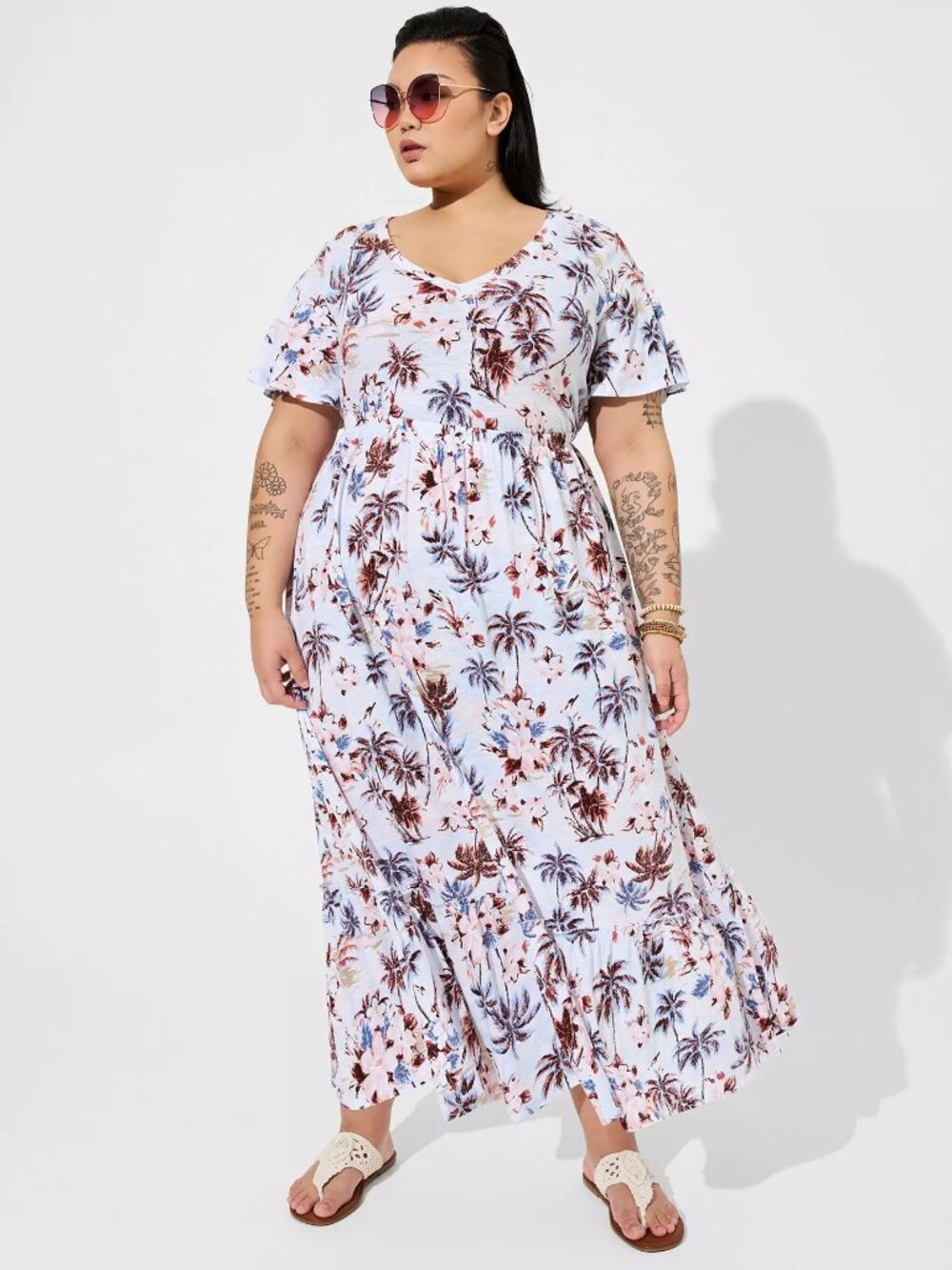 Maxi Cotton Slub Babydoll Beach Dress Size 6X (30/32)